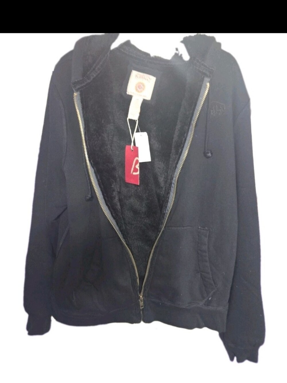 Buffalo David Bitton Sherpa Lined Warm Zip Front Hoodie L NWT